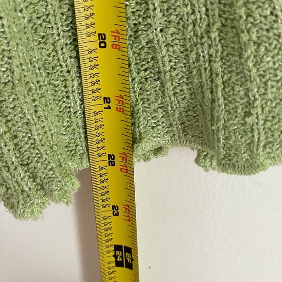 Kindred Spirit Ruffle Knit Vest M Green Silk Linen Cottagecore Fairycore Tank - Picture 5 of 10